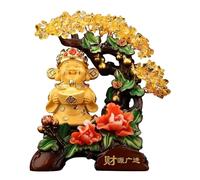 TISTIK Estatua de resina del Dios de la Fortuna Feng Shui, decoración de árbol de dinero, suerte, fortuna, riqueza, árbol, decoración de mesa para el hogar, la oficina