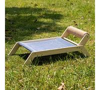 TITA-DONG Hamaca para gatos, mini silla de playa, rascador de sisal, marco de madera, material de lona, tamaño pequeño/mediano