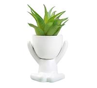 TITA-DONG Macetas de Cerámica para Plantas Suculentas, Creativas Macetas Pequeñas con Forma Humana, Macetas Pequeñas, Macetas para Plantas, Lindas Macetas de Cerámica Blanca, Pequeñas Macetas(#1)