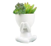 TITA-DONG Macetas de Cerámica para Plantas Suculentas, Creativas Macetas Pequeñas con Forma Humana, Macetas Pequeñas, Macetas para Plantas, Lindas Macetas de Cerámica Blanca, Pequeñas Macetas(#4)