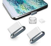 TITACUTE Tipo C Tapones Antipolvo, Paquete de 2, USB C Tapón Antipolvo Tapón de Puerto Galaxy S20 Tipo C Tapa Antipolvo con Caja de Transporte Compatible con OnePlus 7T Pro Huawei P30 Pro Gris