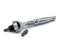 Titan 11318 1/4 pulgadas x 4 pulgadas 90 dientes cabeza giratoria Micro trinquete Bit Driver - Plata