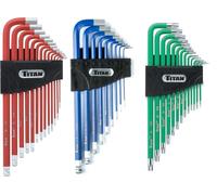 Titan 12763 Juego de llaves hexagonales Star, métricas y SAE de 35 piezas