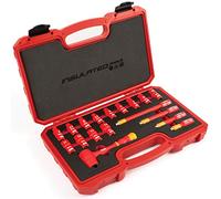 Titan Receiver – Juego de llaves de vaso aisladas VDE 66100, 18 piezas 1/4 pulgadas