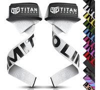 Titan Armour® Correas de levantamiento de pesas, correas acolchadas de neopreno extra largas para levantamiento de pesas, peso muerto, opción de gel antideslizante, accesorios de gimnasio para hombres