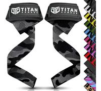 Titan Armour® Correas de levantamiento de pesas, correas acolchadas de neopreno extra largas para levantamiento de pesas, peso muerto, opción de gel antideslizante, accesorios de gimnasio para hombres