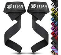 Titan Armour® Correas de levantamiento de pesas, correas acolchadas de neopreno extra largas para levantamiento de pesas, peso muerto, opción de gel antideslizante, accesorios de gimnasio para hombres