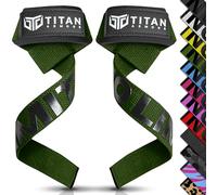 Titan Armour Correas de levantamiento de pesas, correas de muñeca acolchadas, agarre de gel caqui