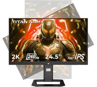 TITAN ARMY 240Hz 1440P Gaming Monitor 24,5 Pulgadas, QHD 2560 x 1440, Fast IPS 1ms GTG, Adaptive Sync Monitor sin Marco, 126% sRGB, HDR10, Luz Azul Baja 100 * 100 VESA, HDMI 2.0 DisplayPort 1.4