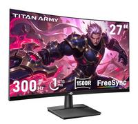 TITAN ARMY 27 Pulgadas FHD Curvo Monitor Gaming, 300Hz 280hz 240hz, 1ms MPRT Full HD 1500R Fast VA, FreeSync Premium (1920x1080), HDR10, VESA 100x100, HDMI 2.0 & DisplayPort 1.4, C27A1H