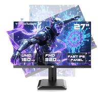 TITAN ARMY Monitor Gaming 27 Pulgadas, 4K@160Hz, FHD@320Hz Interruptor de un Clic, Fast IPS 1ms, HDR400, Adaptive-Sync, 135% sRGB, Soporte Giratorio y Elevable, VESA, HDMI 2.1, DP 1.4, P2712V
