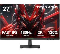 TITAN ARMY Monitor Gaming 27 Pulgadas, Fast IPS 180Hz, 2K QHD 2560 x 1440p Vertical Monitor, 1ms GTG, HDR10 120% sRGB, 144Hz FreeSync & G-Sync Computer Monitor, VESA 100 * 100, DP, HDMI, P27GR