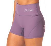 TITAN BOX WEAR Mallas Cortas Deporte Mujer AuraLux II Booty Core Light Tyrian Talla XL, Tejido AuraLux II, Sin Costuras en la Parte Frontal, Cintura Alta, Logos Reflectivos, para Correr o Crossfit