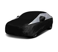 Titan Jet Black Poly 210T Car Cover for Compact Sedans 176-185". Waterproof, UV Protection, Scratch Resistant, Driver-Side Zippered Opening. Fits Corolla, Sentra, Cruz and More.