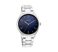Titan Reloj analógico de acero inoxidable Neo VI para hombre, 41 mm, esfera azul, 1865SM01, plateado, plateado, Plateado