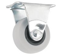 Titan - Rueda giratoria rígida de goma termoplástica (TPR) de 2 pulgadas, capacidad de 90 libras, gris