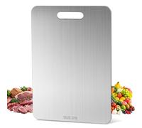 Titan S316 - Tabla de cortar de acero inoxidable, doble cara, para carne, pan, verduras y frutas, 30 x 46 cm