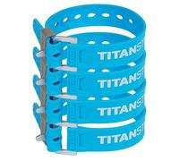 Titan Utility Straps - Easy-to-Use, Reliable Tension Straps for Securing Bike & Moto Gear, Skis, Garden Hoses, Field Repairs - Use in Frigid Temp - 60 LB.Working Load, 14" Length, Ocean Blue, 4-Pack