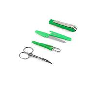 TITANIA 1013 - Set de cuidado de uñas, 4 piezas, tijeras de uñas, lima de uñas, pinzas, cortaúñas, juego de uñas, cuidado de uñas, acero inoxidable, fabricado en Alemania