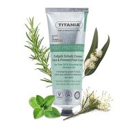 TITANIA Crema protectora para pies con aceite de árbol de té, romero y aceite de almendra, cuida la piel seca, fortalece el microbioma y la tolerancia cutánea dermatológicamente probada, vegana, 75 ml