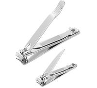 TITANIA Juego de cortaúñas (pequeño y grande), cortaúñas pequeño para uñas y cortaúñas grande para uñas de los pies • Para manos y pies • Juego de cortaúñas para hombre y mujer cromado