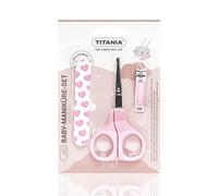 TITANIA Set de manicura para bebé (3 piezas) • Tijeras de uñas para bebé, cortaúñas para bebé y lima de uñas de bebé • Equipamiento para bebé • Set de cuidado de uñas para bebés • Set de cuidado de
