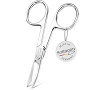 TITANIA Tijeras de uñas Solingen (9,5 cm) • Tijeras curvadas • Tijeras de uñas extra afiladas • Tijeras profesionales de manicura de acero al carbono • Fabricado en Alemania (Solingen)
