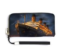 Titanic Cruise Ship Voyage - Cartera de piel con correa para la muñeca para hombres y mujeres, Estilo:, 20.0*10.5cm