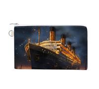 Titanic Cruise Ship Voyage - Monedero de lona de moda, portátil, bolsa de maquillaje para hombres y mujeres, Estilo:, Talla única, Bolsa para monedas