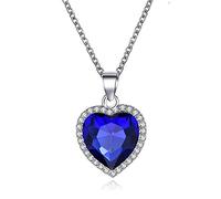 Titanic Heart of Ocean Blue Heart Love Collar Colgante para Siempre para Mujeres Joyas