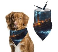 Titanic in Thunder - Divertida bandana para perros, gatos, cachorros, bufanda triangular para mascotas pequeñas, medianas y grandes