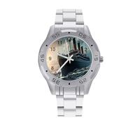 Titanic Sailing Ship - Reloj analógico de cuarzo para hombre, correa de acero inoxidable, reloj de pulsera de negocios