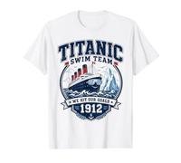 Titanic Swim Team 1912 Parodia del Campeón de Buceo Profundo Camiseta gráfica económica, Hombre, Blanco, XL