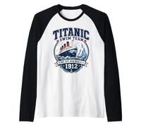 Titanic Swim Team 1912 Parodia del Campeón de Buceo Profundo Camiseta Manga Raglan