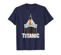 Titanic Vintage Crucero RMS Titanic Camiseta, Hombre, Azul Marino, 3XL