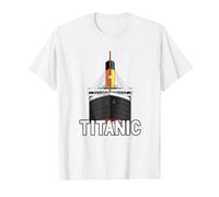 Titanic Vintage Crucero RMS Titanic Camiseta, Hombre, Blanco, XL