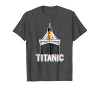 Titanic Vintage Crucero RMS Titanic Camiseta, Hombre, Jaspeado Oscuro, 5XL