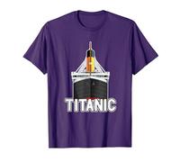 Titanic Vintage Crucero RMS Titanic Camiseta, Hombre, Morado, M