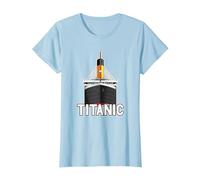 Titanic Vintage Crucero RMS Titanic Camiseta, Mujer, Azul Bebé, 3XL
