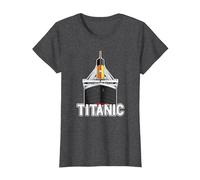 Titanic Vintage Crucero RMS Titanic Camiseta, Mujer, Jaspeado Oscuro, L