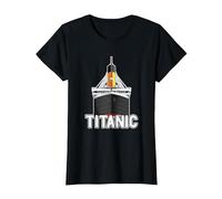Titanic Vintage Crucero RMS Titanic Camiseta, Mujer, Negro, S