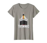 Titanic Vintage Crucero RMS Titanic Camiseta, Mujer, Pizarra, S