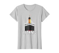 Titanic Vintage Crucero RMS Titanic Camiseta, Mujer, Plata, XXL