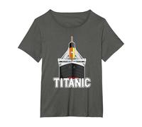 Titanic Vintage Crucero RMS Titanic Camiseta, Mujer Tallas Grandes, Asfalto, 1XL Grande
