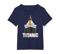 Titanic Vintage Crucero RMS Titanic Camiseta, Mujer Tallas Grandes, Azul Marino, 6XL Grande