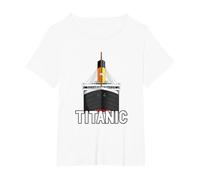 Titanic Vintage Crucero RMS Titanic Camiseta, Mujer Tallas Grandes, Blanco, 5XL Grande