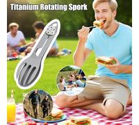 Titanium Alloy Folding Spork 16.7x2.6x0.25cm, 3-in-1 Portable Outdoor Fork And Spoon With Bottle Opener, Lightweight Durable Camping Utensil For Hiking, Backpacking, And Travel, Multi-Functional