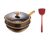 Titanium Alloy Non-Stick Pot with Lid, Multi-Purpose Deep Saute Pan with Steamer Basket, 20cm Heat-Resistant Handle, Works Flawlessly on Induction, Gas, Electric (Pot*pot lid*steaming cage)
