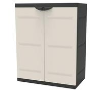 Titanium Armario multiusos de plástico bajo (L x An x Al: 44 x 70 x 88 cm, Gris/Negro)