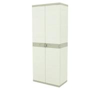 Titanium Armario multiusos de plástico escobero (L x An x Al: 44 x 70 x 176 cm, Beige)